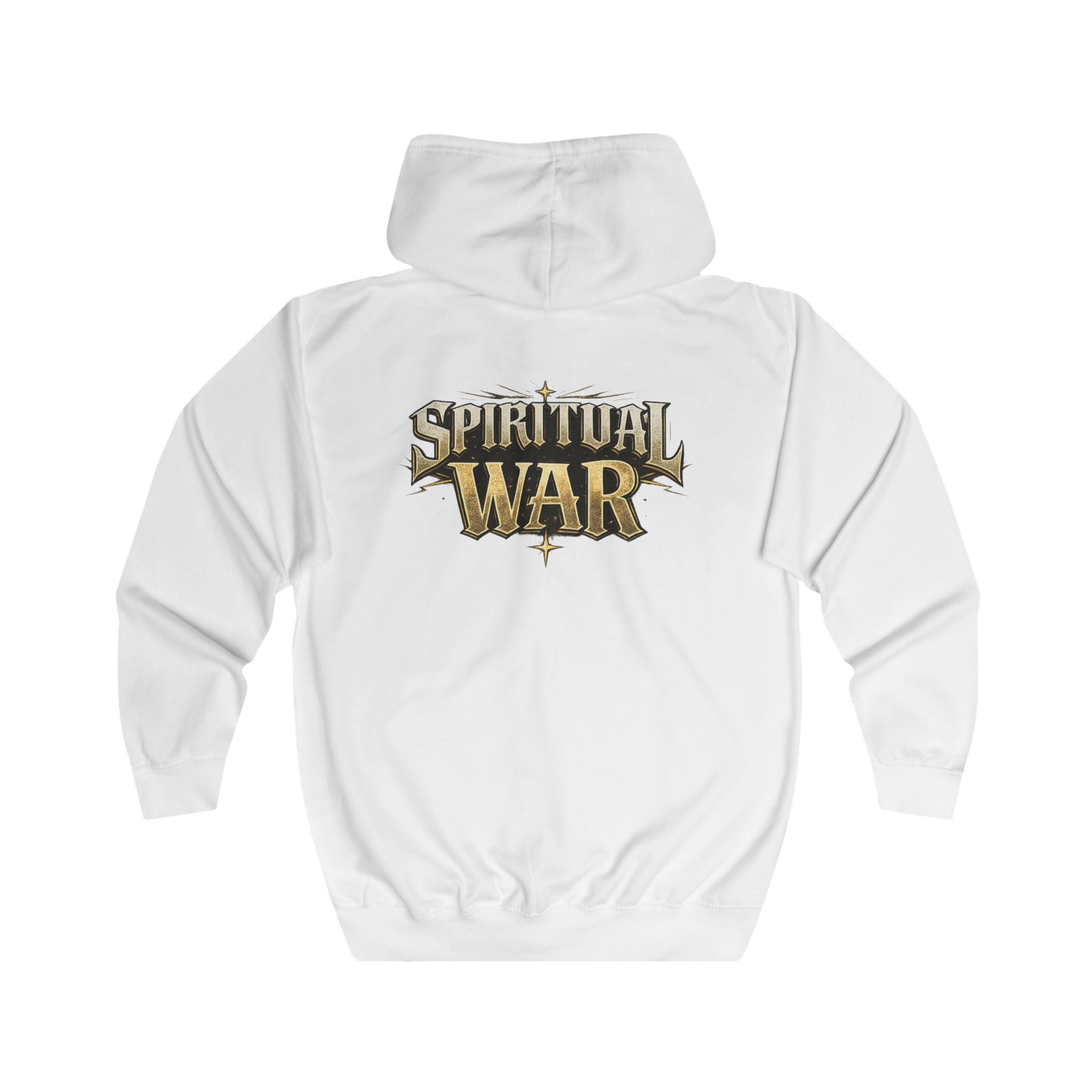 Spiritual War Zip Hoodie — Metallic Faith Full-Zip