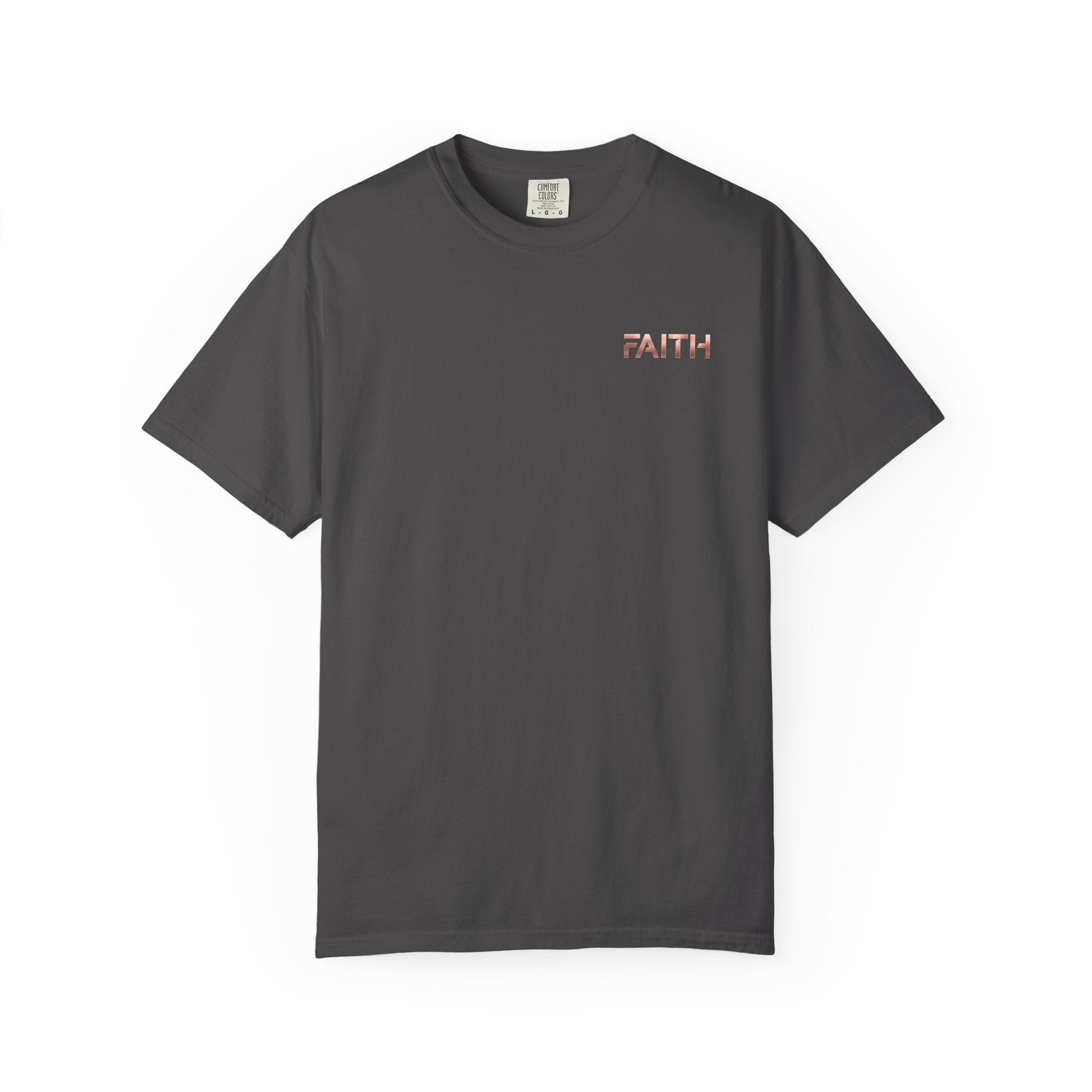 Faith Graphic T-Shirt — Minimalist Rose Gold Text Tee