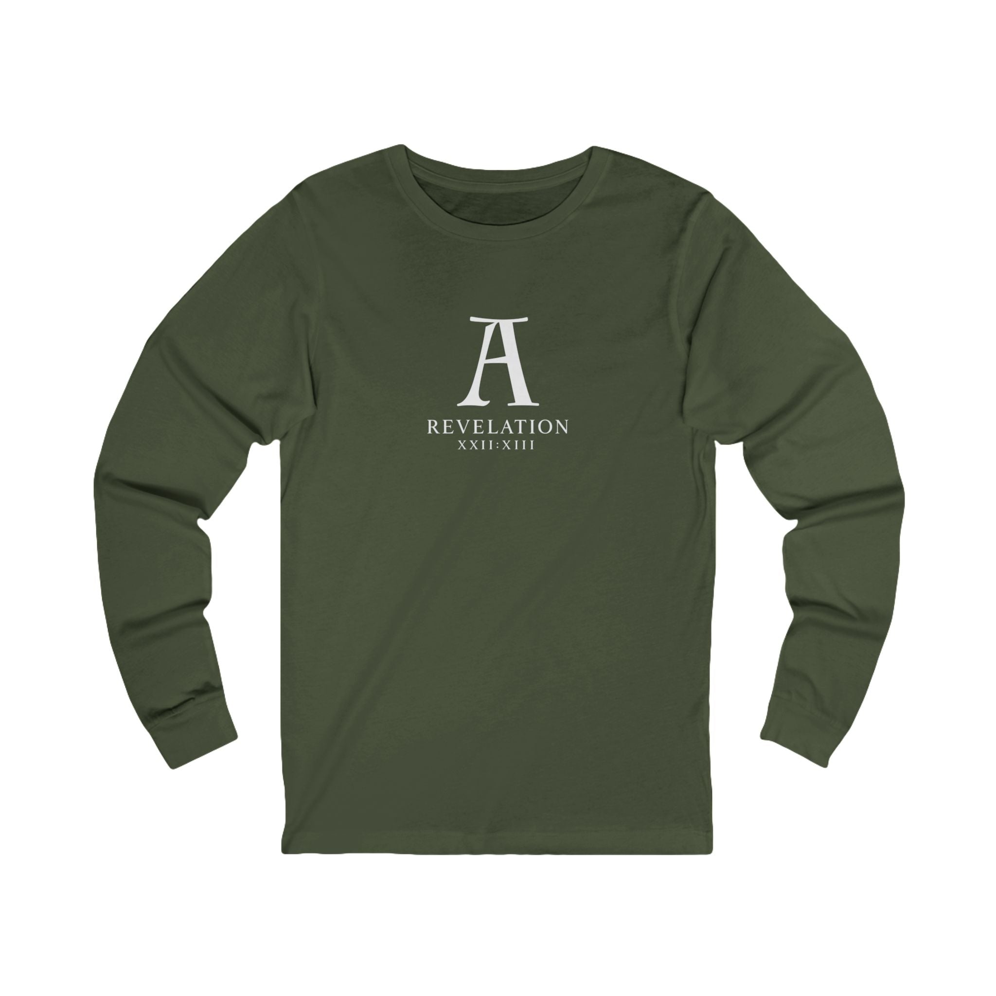 Revelation Alpha & Omega Long Sleeve Tee — Faith-Inspired Black Shirt