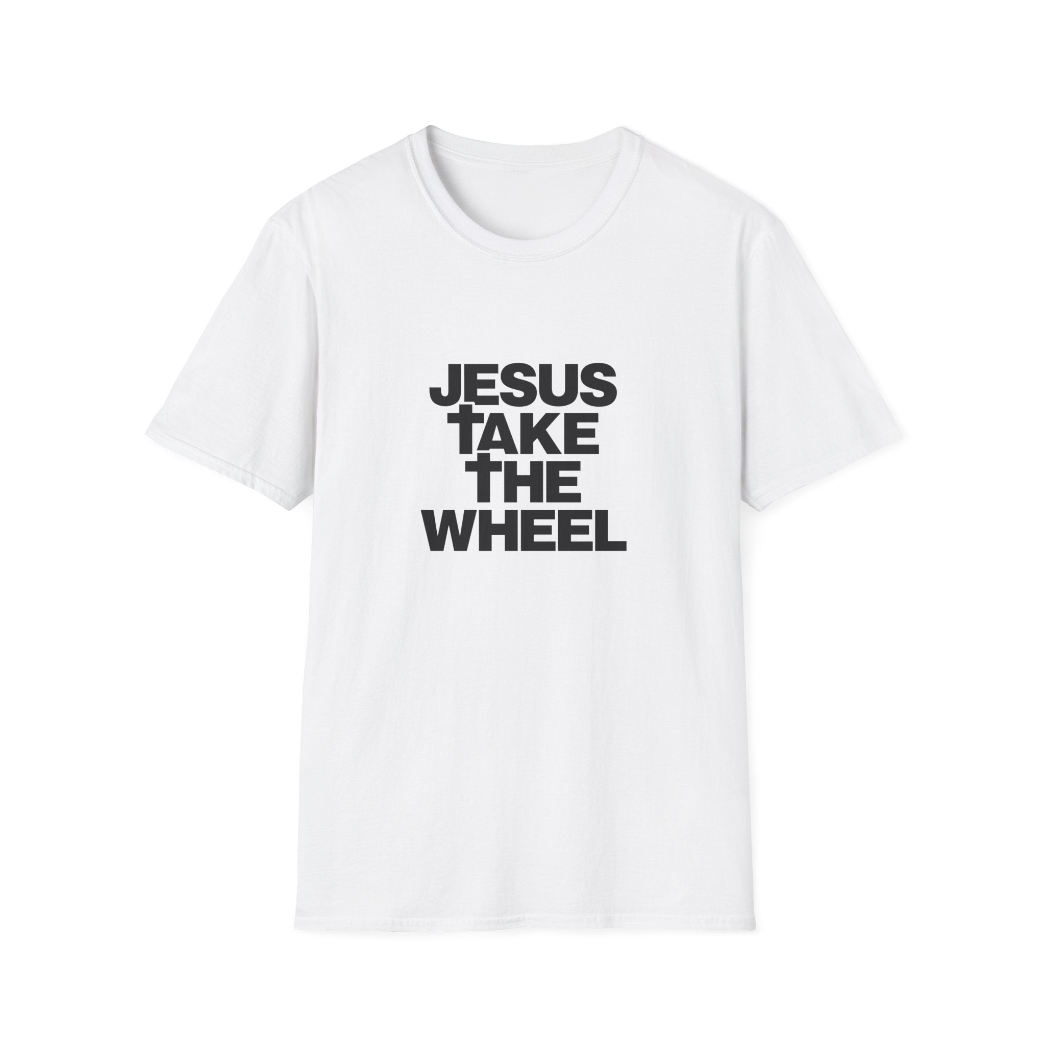 Jesus Take The Wheel T-Shirt — Bold Block Letter Tee