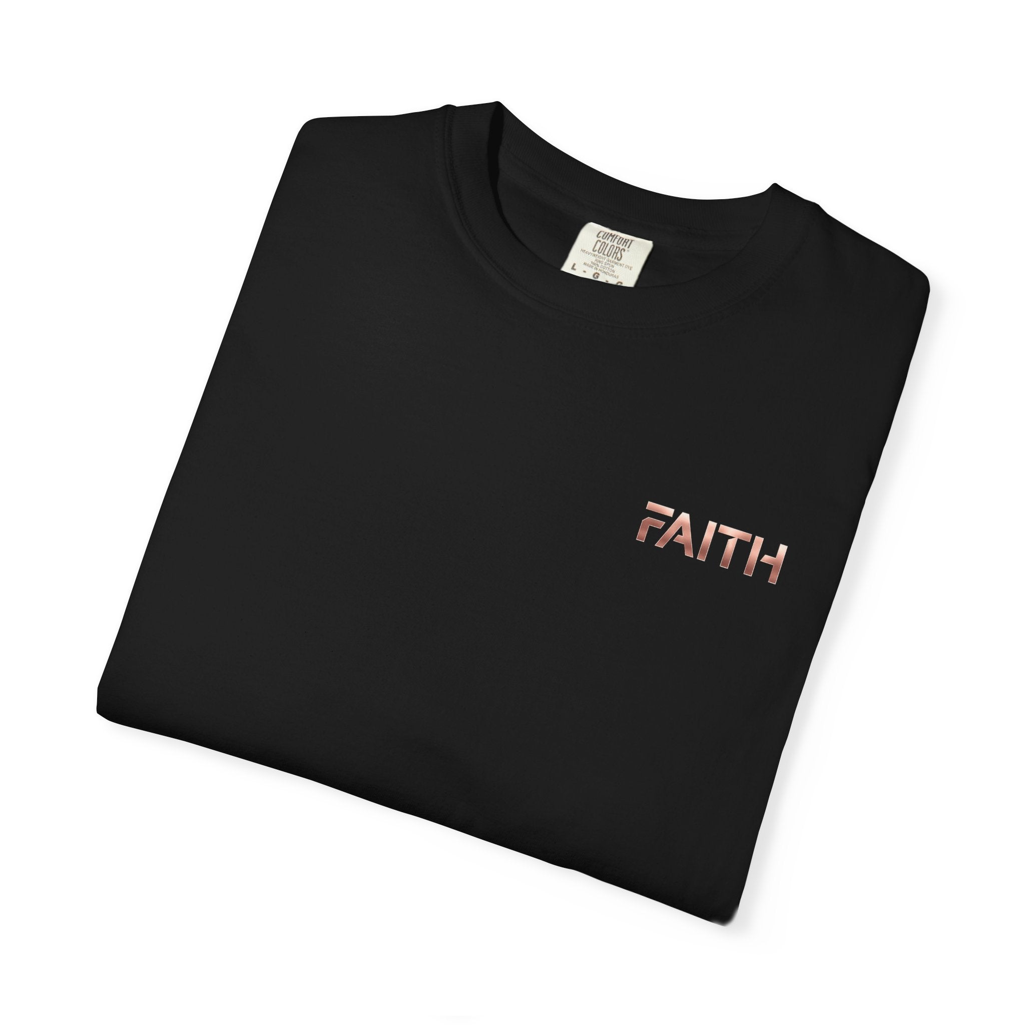 Faith Graphic T-Shirt — Minimalist Rose Gold Text Tee