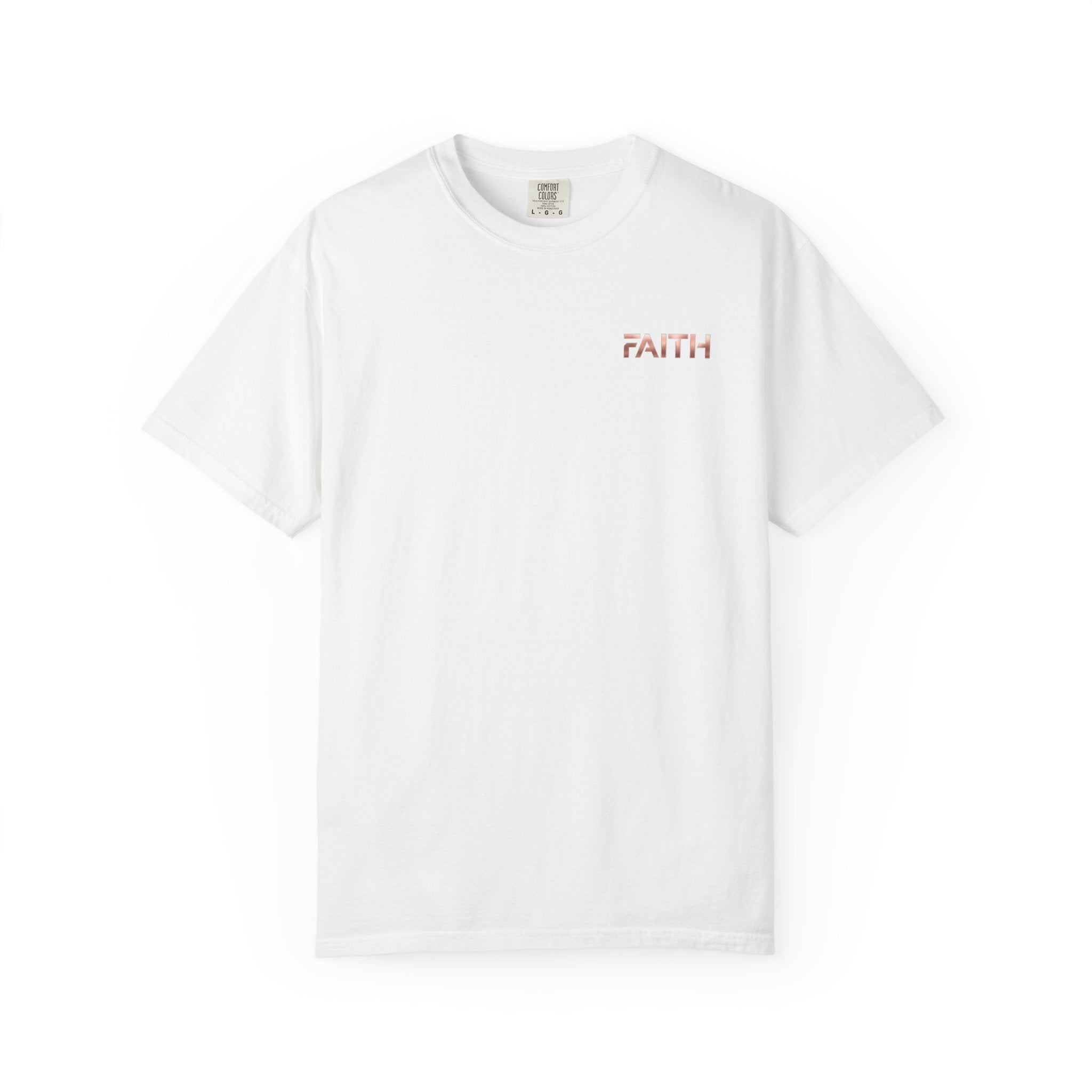 Faith Graphic T-Shirt — Minimalist Rose Gold Text Tee