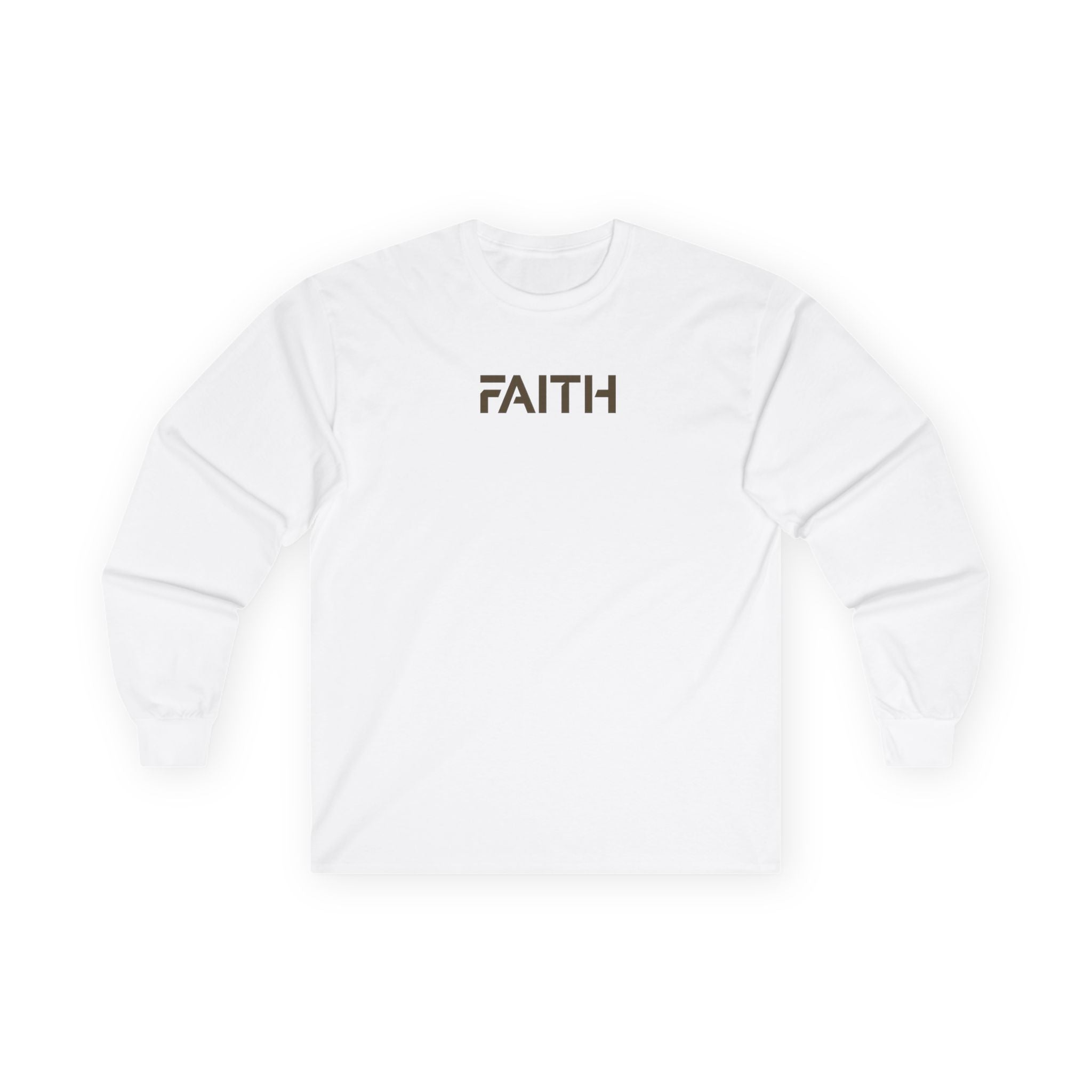 Faith Long Sleeve Tee — Minimalist Inspirational Shirt