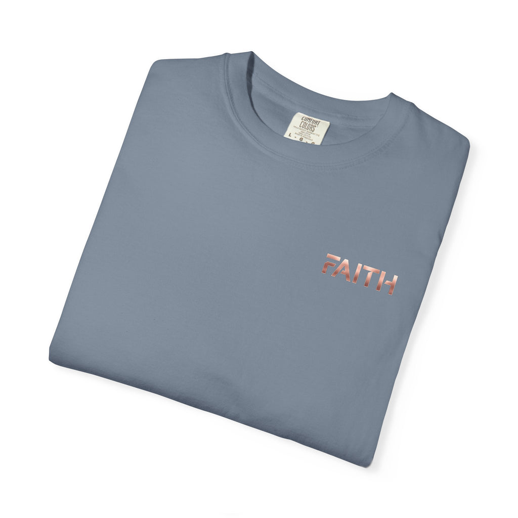 Faith Graphic T-Shirt — Minimalist Rose Gold Text Tee