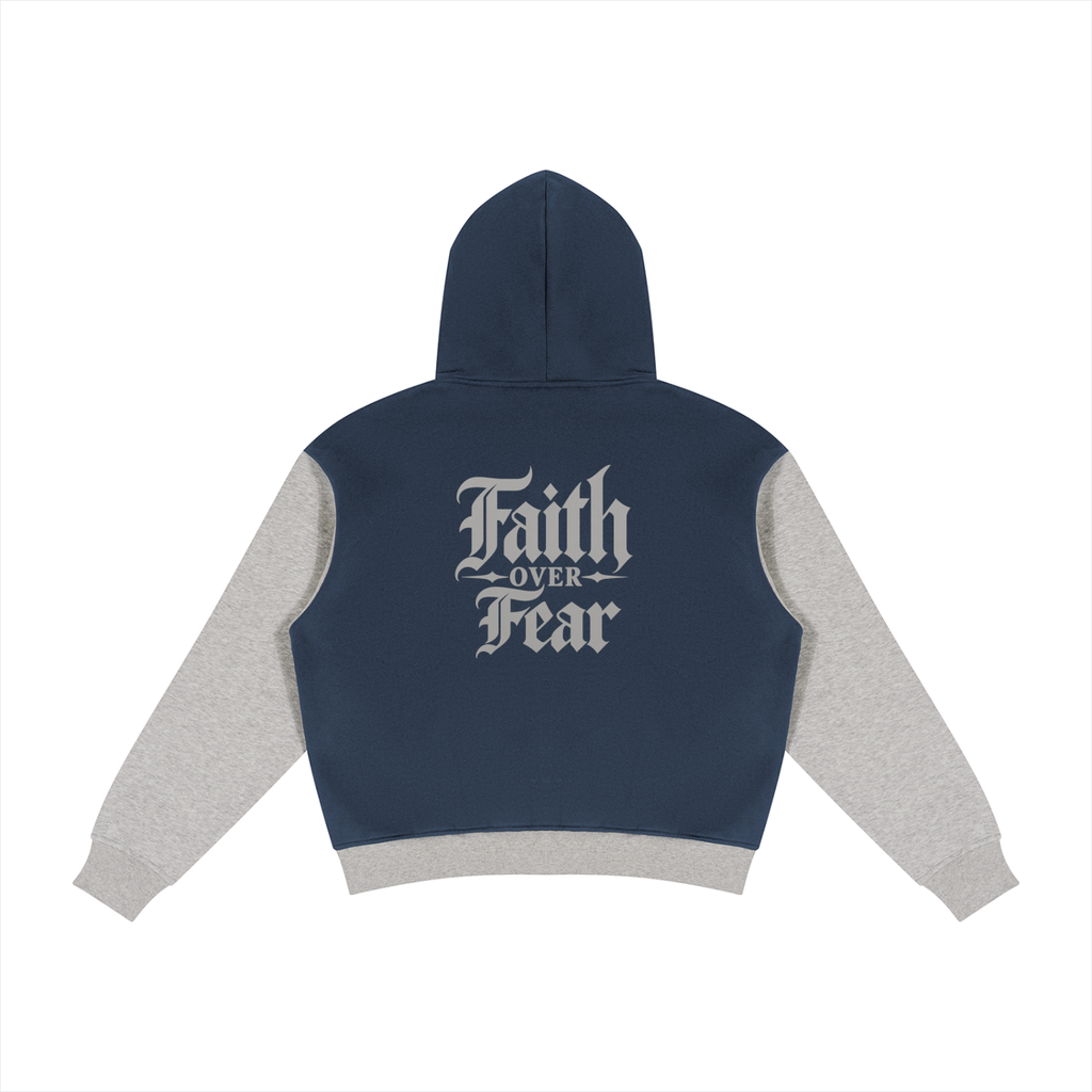 Faith Over Fear Colour Block Zip Hoodie