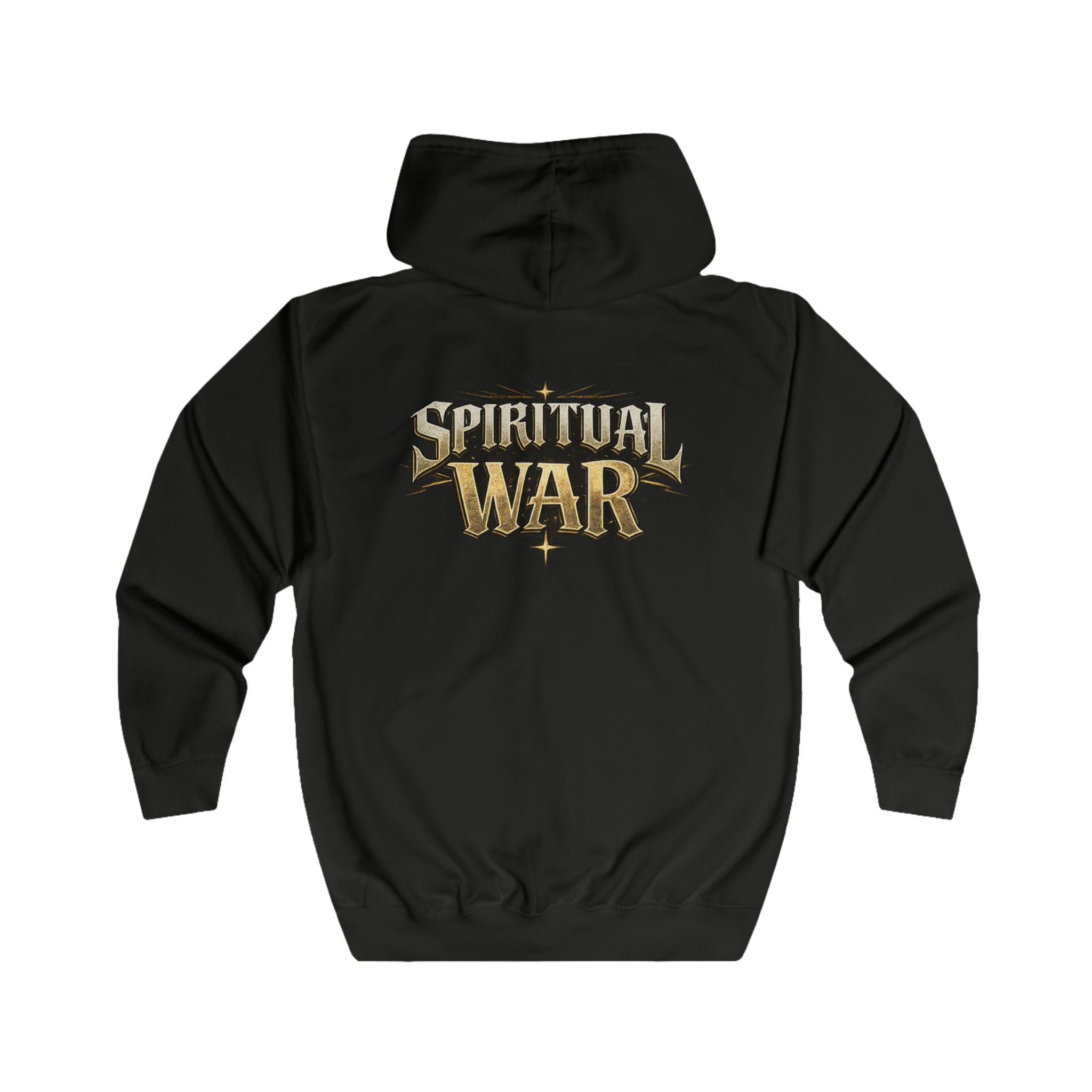 Spiritual War Zip Hoodie — Metallic Faith Full-Zip