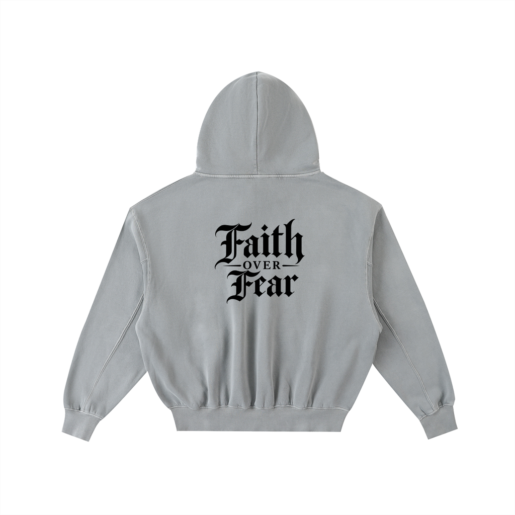 FAITH OVER FEAR — VINTAGE WASH FLEECE HOODIE