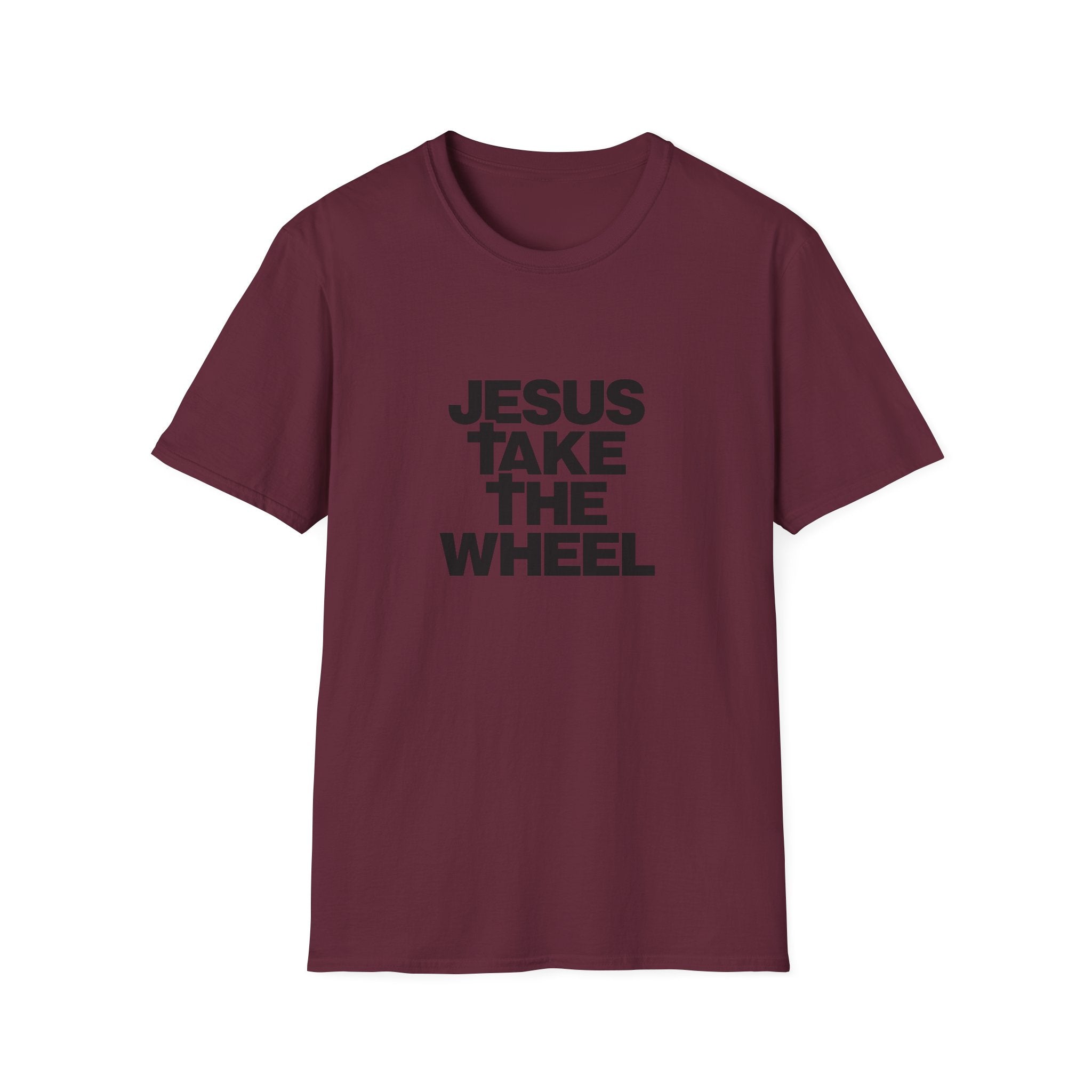 Jesus Take The Wheel T-Shirt — Bold Block Letter Tee
