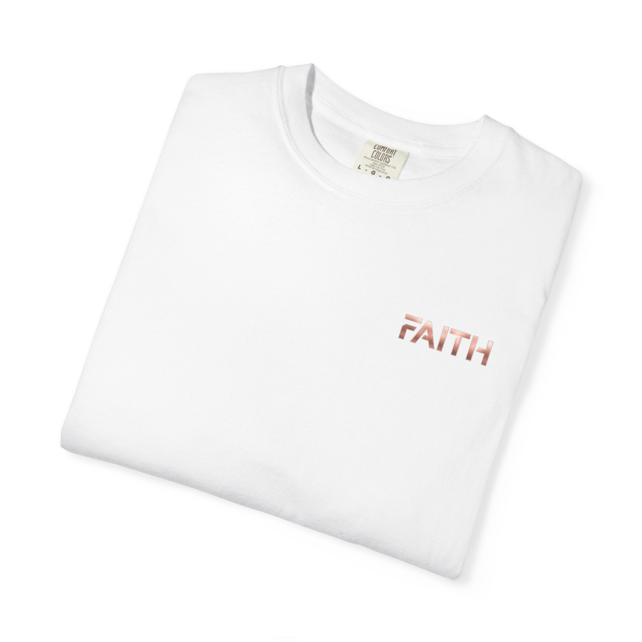 Faith Graphic T-Shirt — Minimalist Rose Gold Text Tee