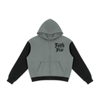 FAITH OVER FEAR COLOUR BLOCK FLEECE ZIP HOODIE