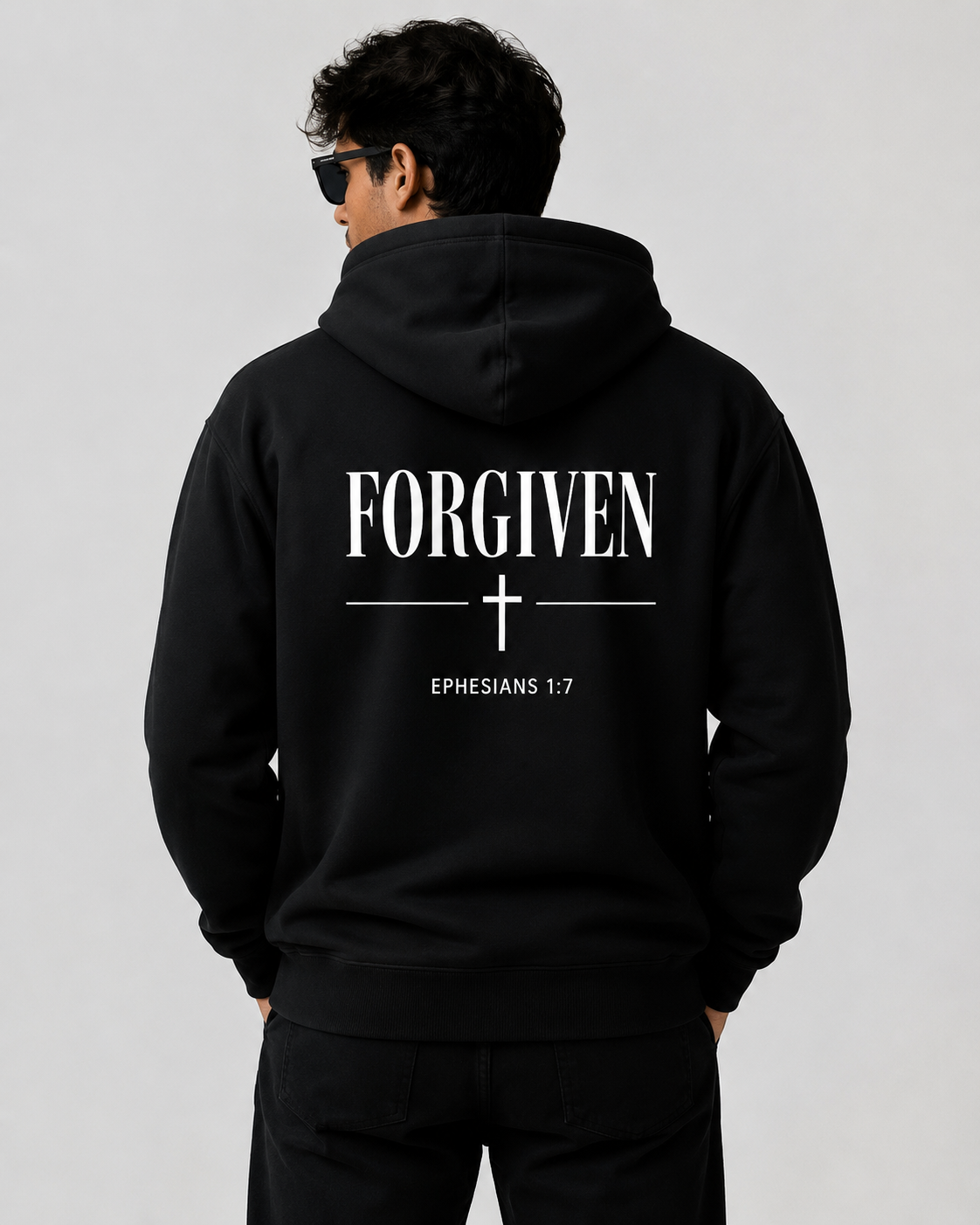 Forgiven Zip Hoodie — Premium Christian Full-Zip Hoodie | Ephesians 1:7