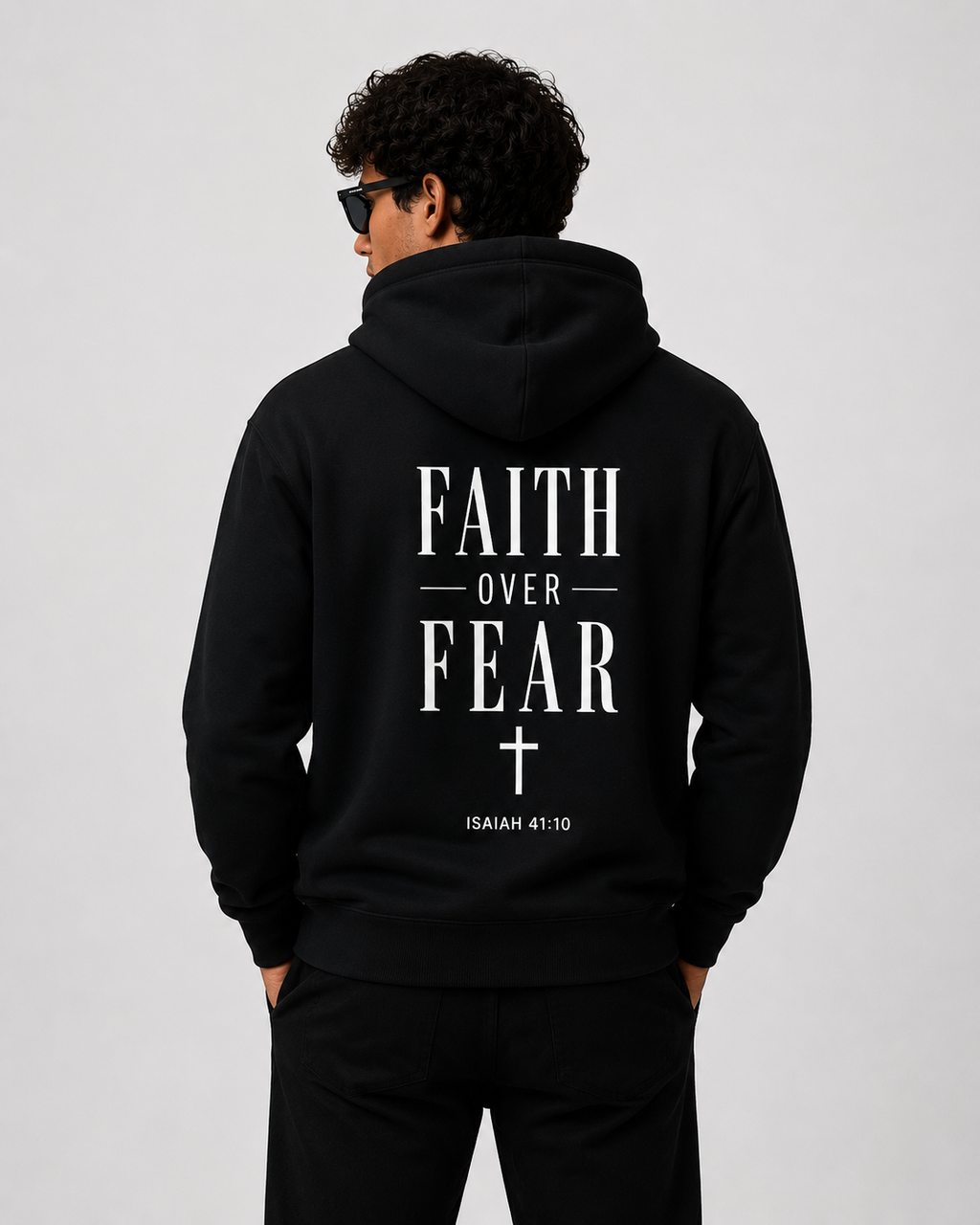 Faith Over Fear Zip Hoodie – Christian Isaiah 41:10