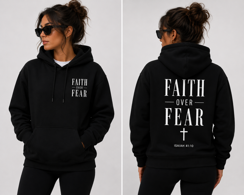 Faith Over Fear Zip Hoodie – Christian Isaiah 41:10