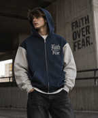 Faith Over Fear Colour Block Zip Hoodie