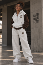 Unisex Color Block Fleece Full Zip Hoodie