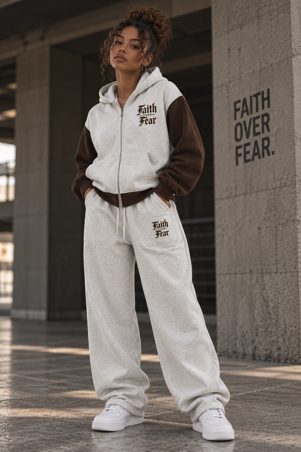 Unisex Color Block Fleece Full Zip Hoodie