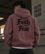FAITH OVER FEAR — VINTAGE WASH FLEECE HOODIE