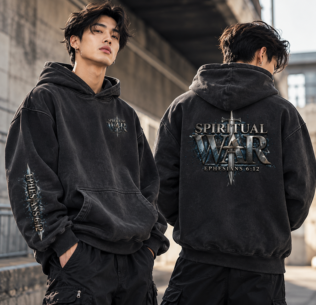 Spiritual War — Heavyweight Sunfade Oversized Hoodie
