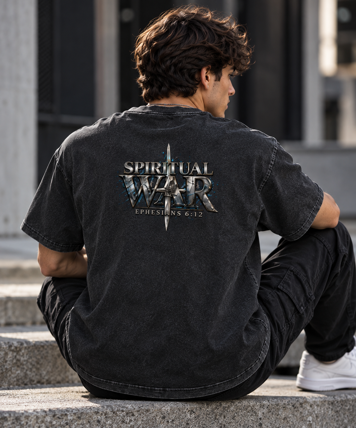 Spiritual War — Heavyweight Vintage Washed Frayed T-Shirt