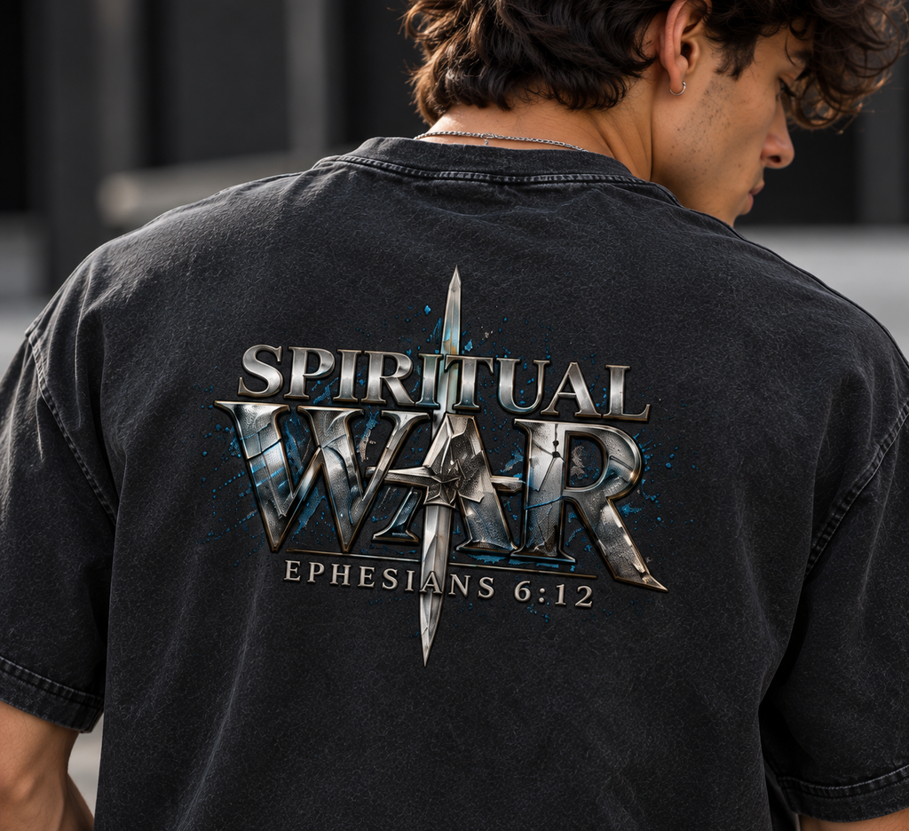Spiritual War — Heavyweight Vintage Washed Frayed T-Shirt