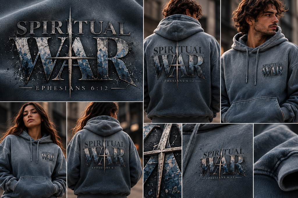 Spiritual War — Heavyweight Sunfade Oversized Hoodie