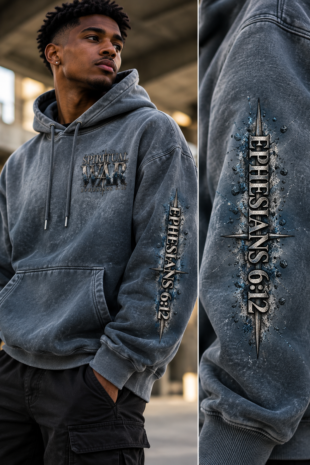 Spiritual War — Heavyweight Sunfade Oversized Hoodie