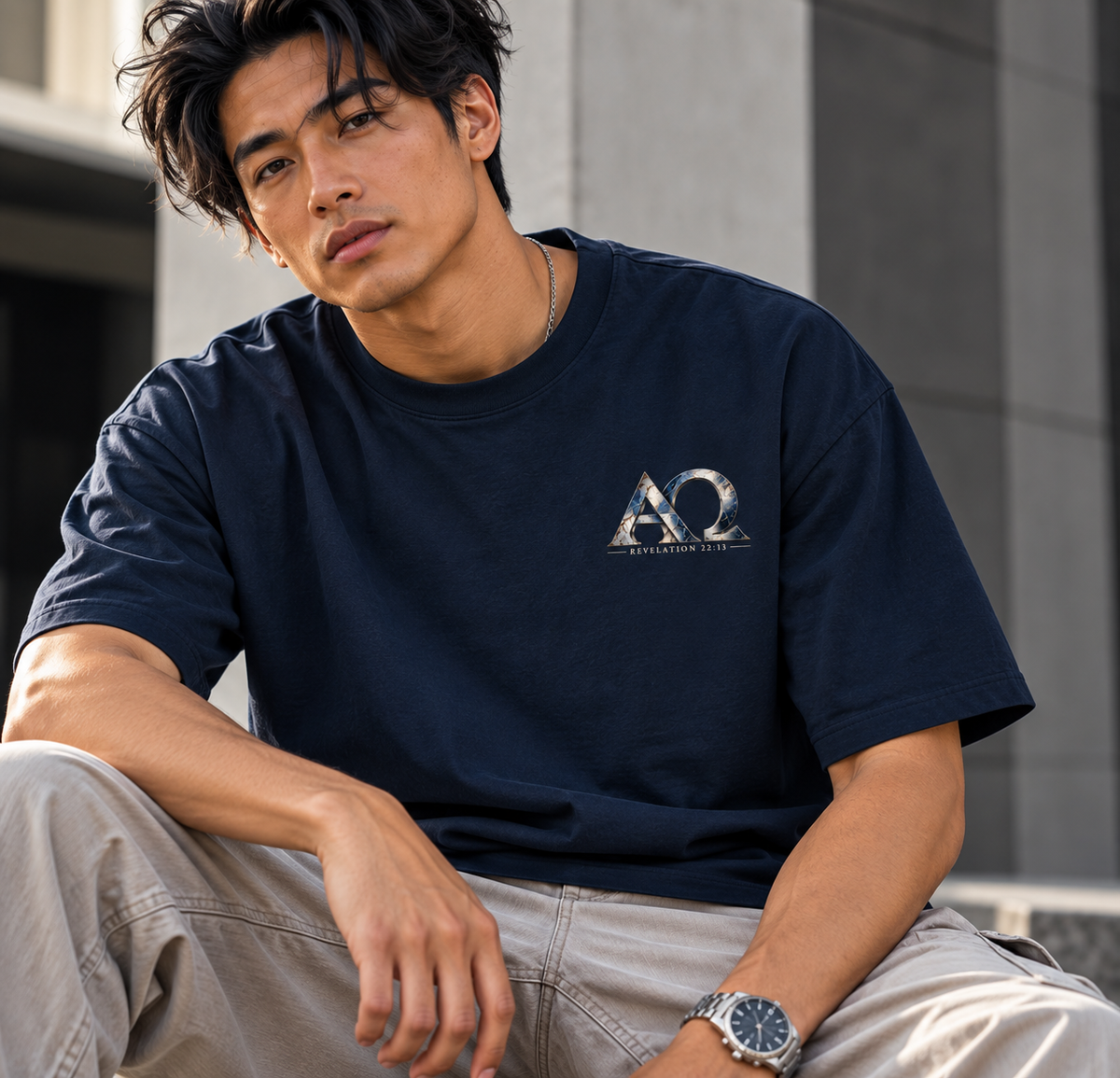 Alpha & Omega — Boxy Drop Shoulder T-Shirt