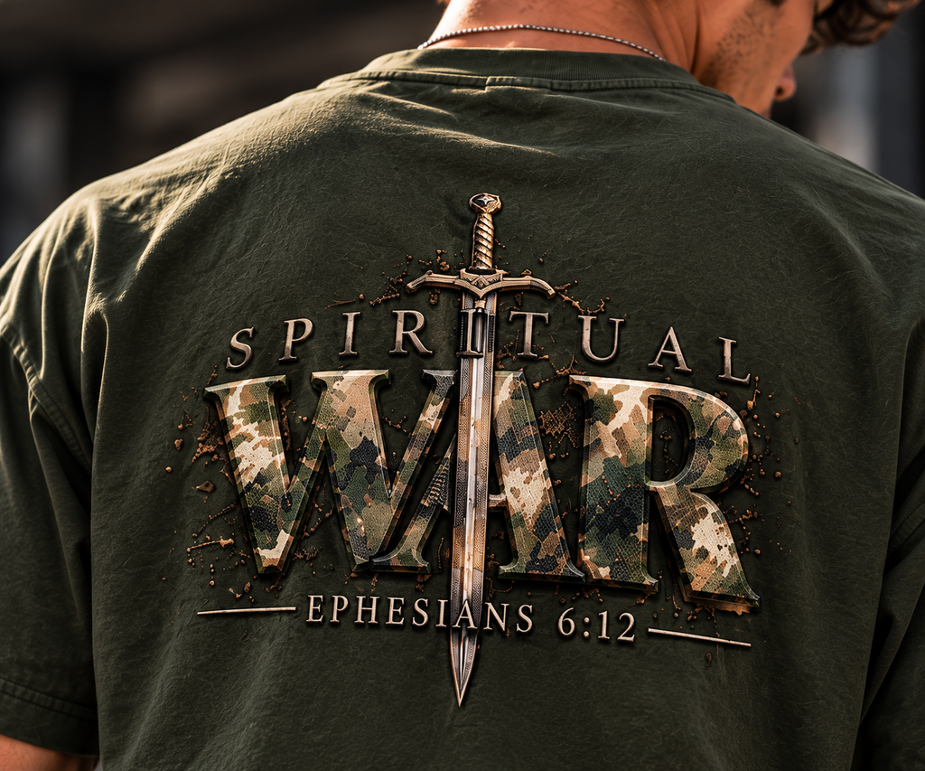 Spiritual War — Heavyweight Vintage Washed Frayed T-Shirt