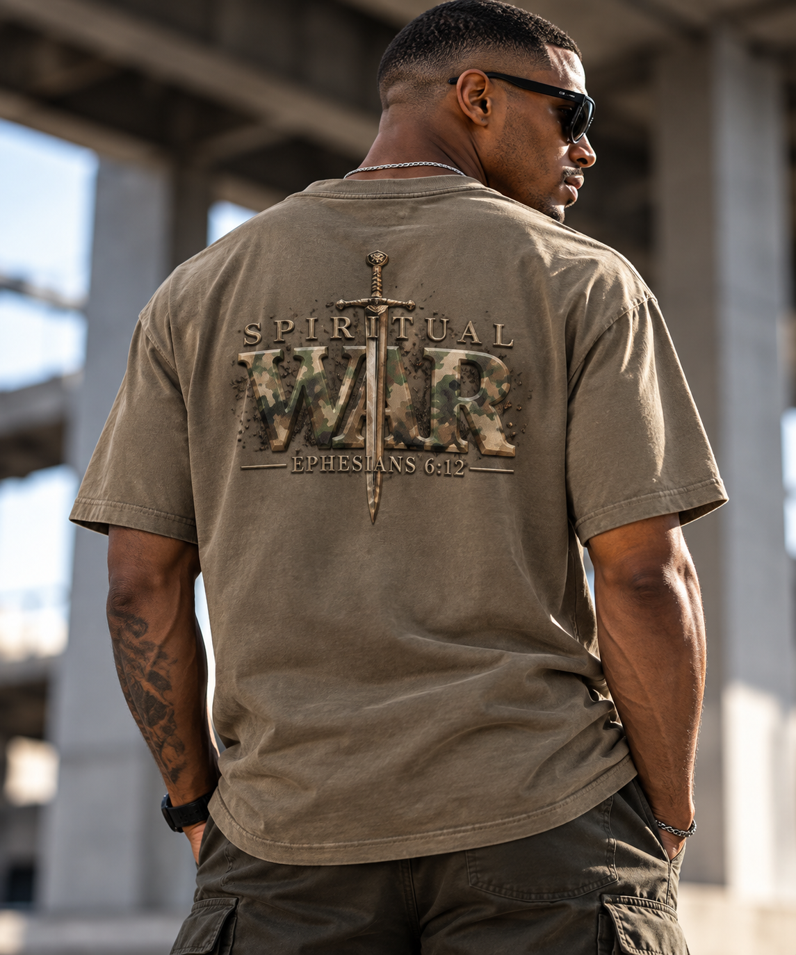 Spiritual War — Heavyweight Vintage Washed Frayed T-Shirt