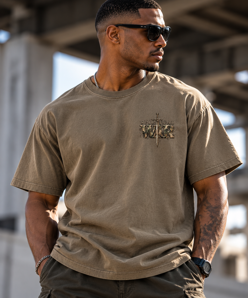 Spiritual War — Heavyweight Vintage Washed Frayed T-Shirt