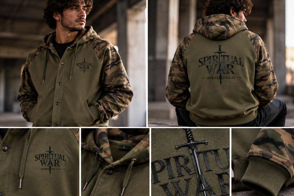 Spiritual War — Camo Raglan Hoodie