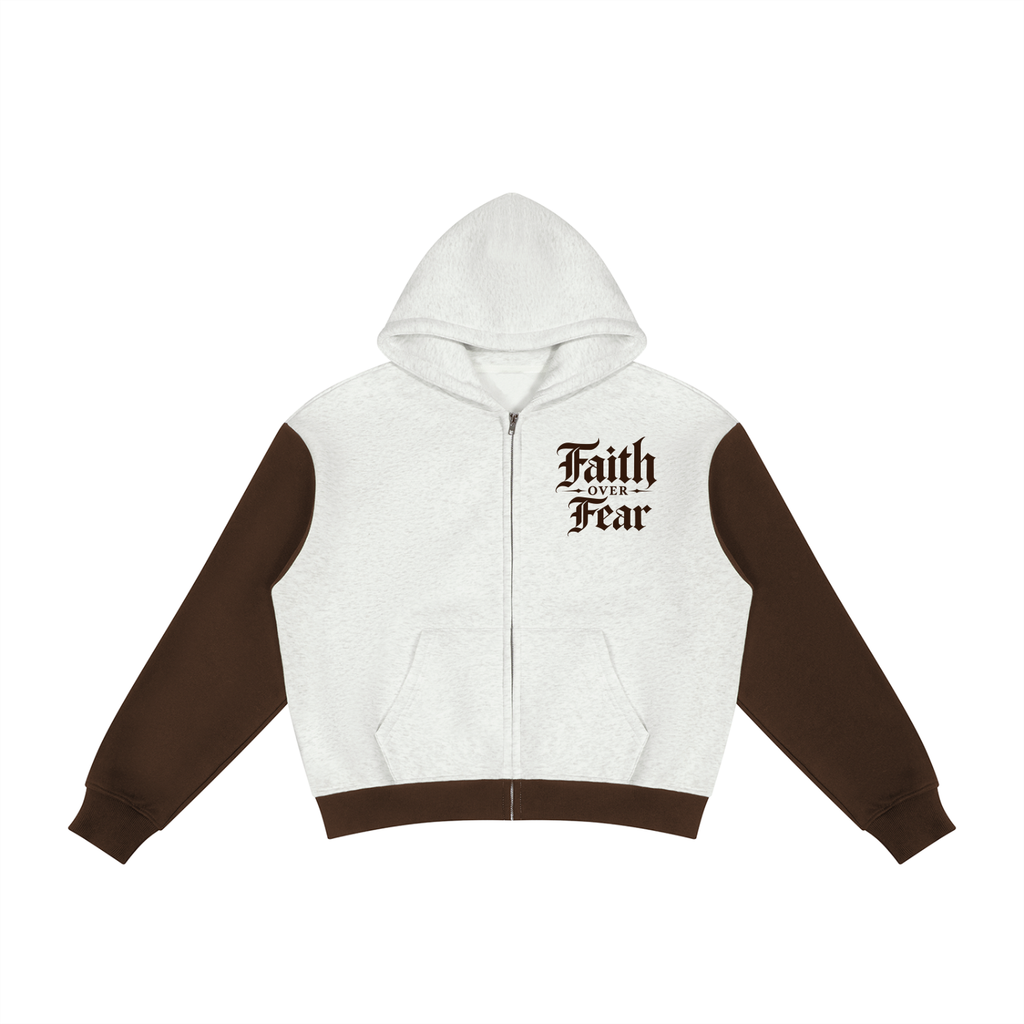 Unisex Color Block Fleece Full Zip Hoodie