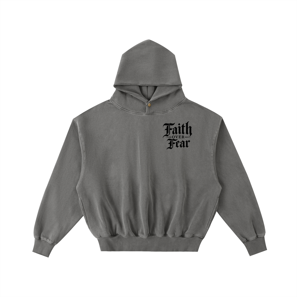 FAITH OVER FEAR — VINTAGE WASH FLEECE HOODIE